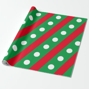 Candy Stripe & Polka Dot Wrapping Paper (Green)
