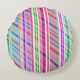 Candy Stripe Round Pillow