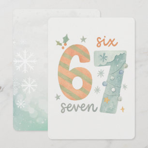 Candy Stripe & Snowflake 67 – Handmade Holiday Num Invitation