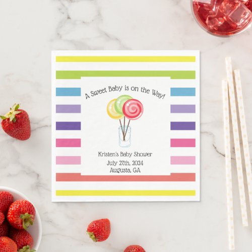 Candy Stripe Thank You Gift Tag  Napkins
