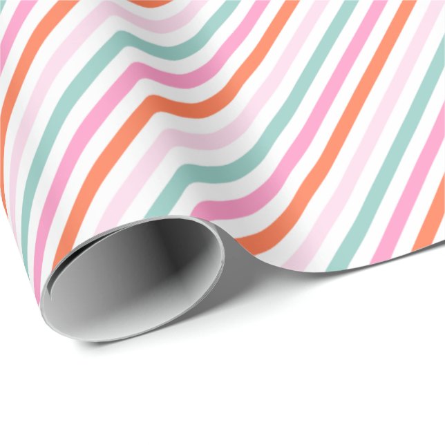 Candy Striped Christmas Gift Wrapping Paper (Roll Corner)