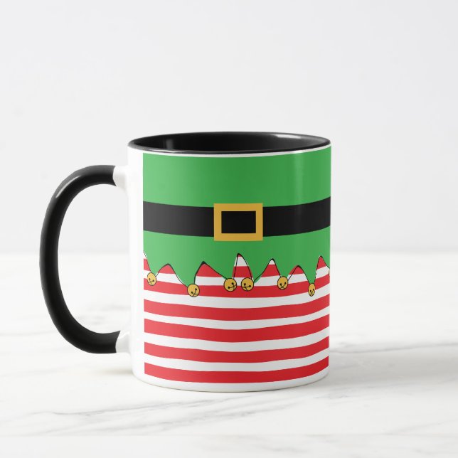 Candy Striped Elf Jingle! Cute Fun Holiday  Mug (Left)
