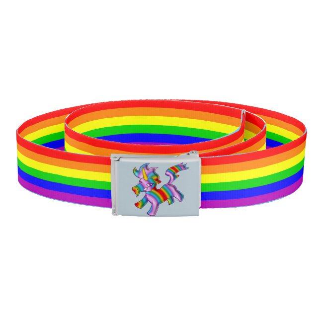 Candy Striped Rainbow Magic Unicorn Pony Belt (Coil)