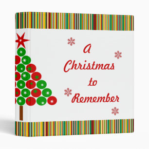 Candy Striped Sparkle Christmas Tree Binder