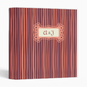 Candy Striped Wedding 3 Ring Binder