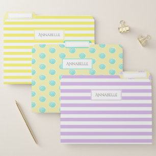 Candy Stripes and Lollipops Personalised File Folder