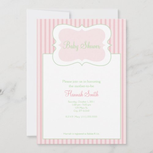Candy Stripes - Baby Shower GP Personalized Invitation