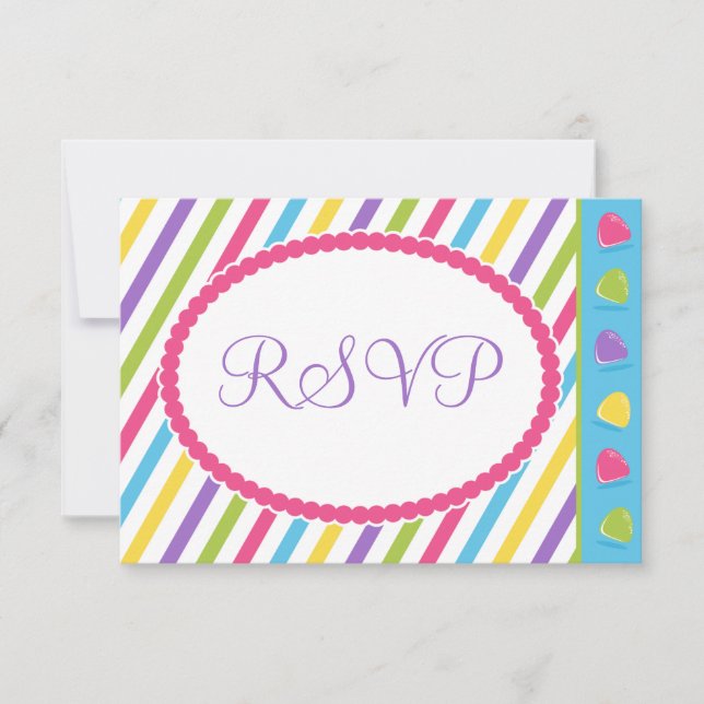 Candy Stripes Bat Mitzvah RSVP (Front)