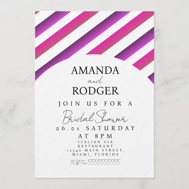 Candy Stripes Bridal Shower Invitation (Front)