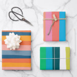Candy Stripes Colorful Orange Pink Blue Gren Wrapping Paper Sheets<br><div class="desc">Hope you like this hand made paper variety pack.  Check out my shop for lots more colors and patterns and let me know if you'd like something customized.</div>