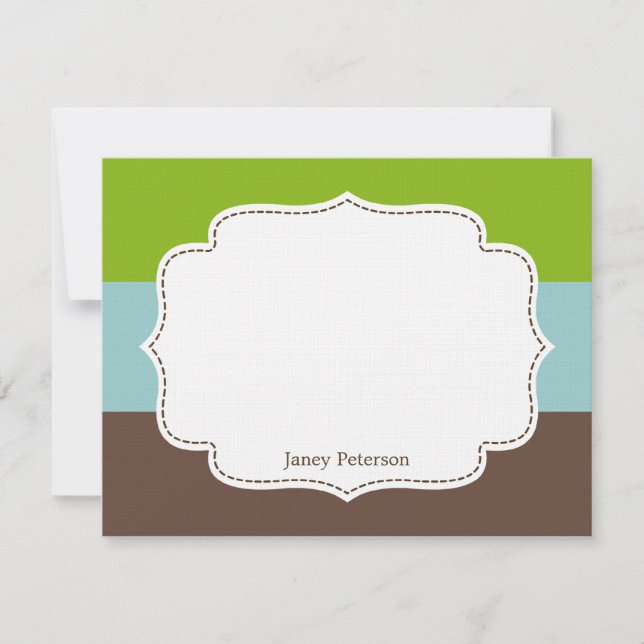 Candy Stripes Flat Thank You Card /Note Card (Front)