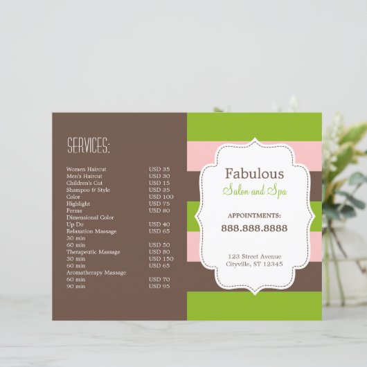 Candy Stripes Folded Brochure (Standing Front)