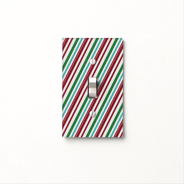 Candy Stripes Glitter Light Switch Cover (In Situ)