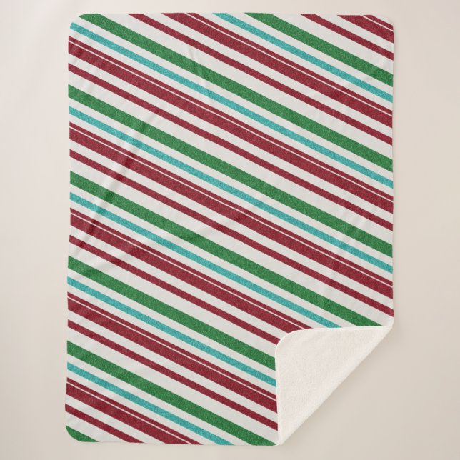 Candy Stripes Glitter Sherpa Blanket (Front)