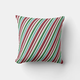 Candy Stripes Glitter Throw Pillow