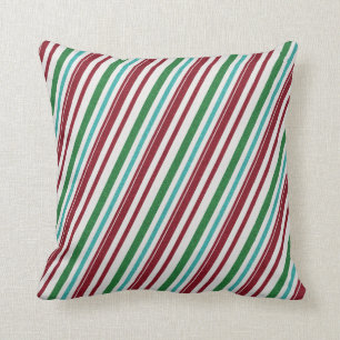 Candy Stripes Glitter Throw Pillow