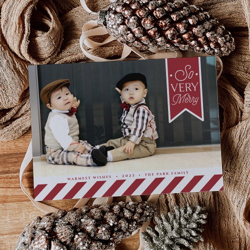 Candy Stripes  Holiday Photo Card