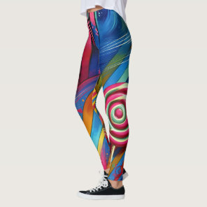 Candy Stripes & Lollipop  Leggings