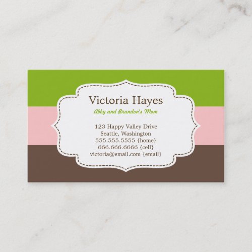 Candy Stripes Mommy Cards Business Card