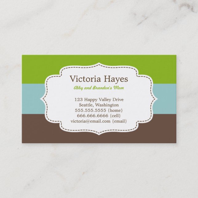 Candy Stripes Mommy Cards (Front)