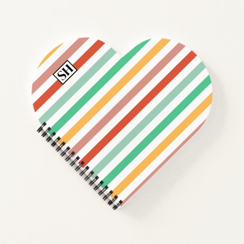 Candy Stripes Monogram Notebook