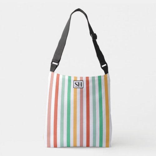 Candy Stripes Monogram Tote Bag