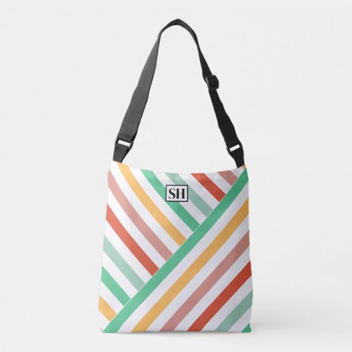 Candy Stripes Monogram Tote Bag