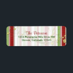 Candy Stripes Music Christmas Return Address Label<br><div class="desc">You can personalize the return address on these candy stripes and music notes Christmas return address labels. The colors are traditional red,  green,  and gold. Use these mailing labels for all your Xmas holiday mailing this year.</div>