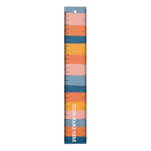 Candy Stripes Orange Pink Blue CUSTOMIZE IT Ruler | Zazzle