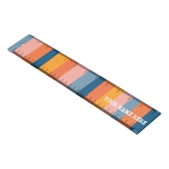 Candy Stripes Orange Pink Blue CUSTOMIZE IT Ruler | Zazzle