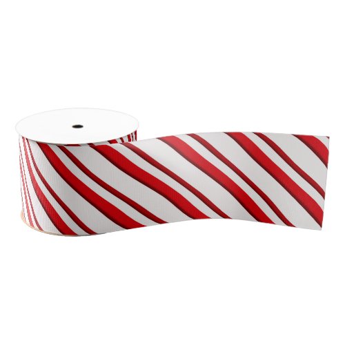 Candy Stripes peppermint red  white Grosgrain Ribbon