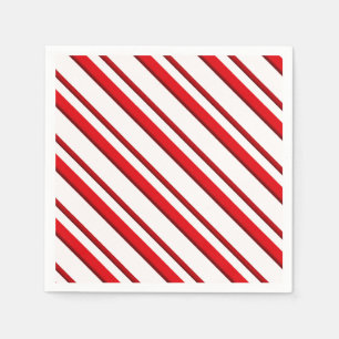 Candy Stripes, peppermint red & white Napkins