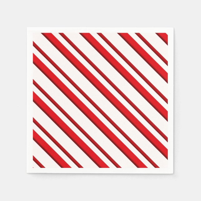 Candy Stripes, peppermint red & white Napkins (Front)