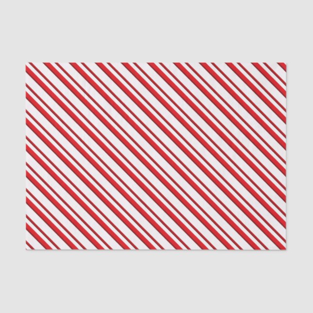 Candy Stripes, peppermint red & white Tissue Paper (Front)