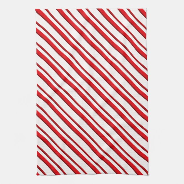 Candy Stripes, peppermint red & white Towel (Vertical)