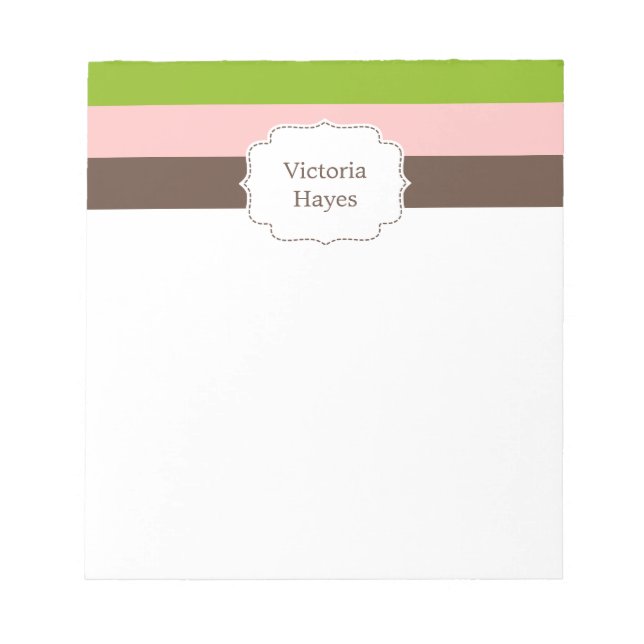 Candy Stripes Personalized Notepad (Front)