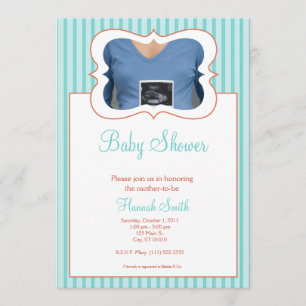 Candy Stripes - Photo Baby Shower TR Invitation