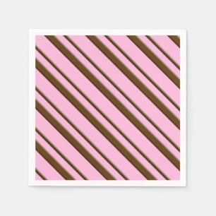 Candy Stripes, pink and chocolate brown Paper Napkins