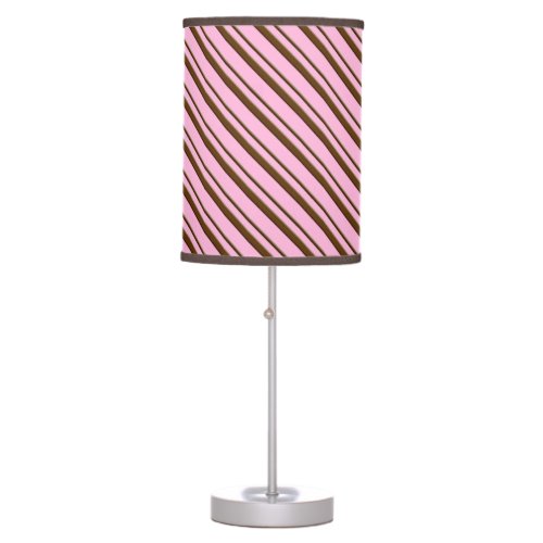 Candy Stripes pink and chocolate brown Table Lamp