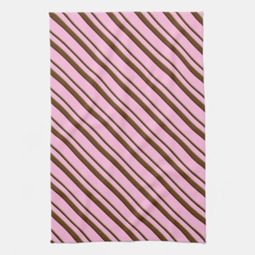 Candy Stripes pink and chocolate brown Towel
