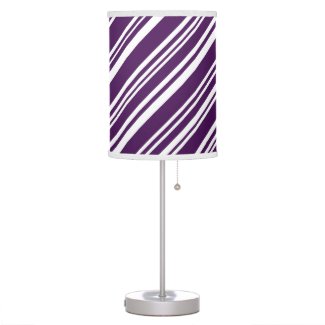 Candy Stripes, Purple and White Table Lamp