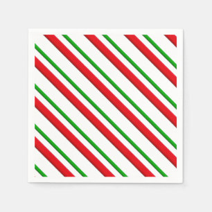 Candy Stripes, red, green & white Napkins