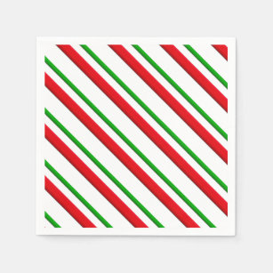 Candy Stripes, red, green & white Napkins