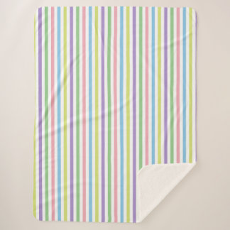 Candy Stripes Sherpa Blanket