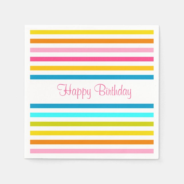 candy stripes summer spring style chic napkins (Front)