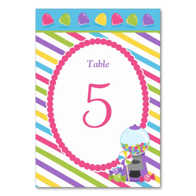 Candy Stripes Table Number (Front)