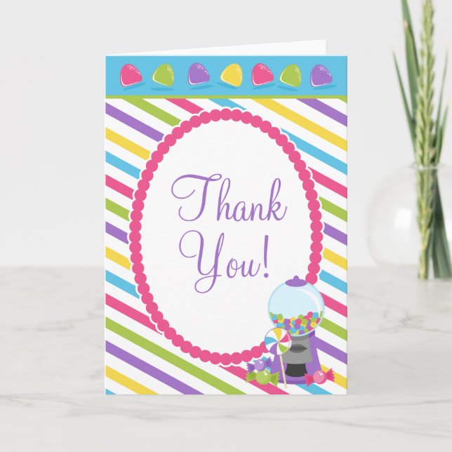 Candy Stripes Thank You Card (Front)