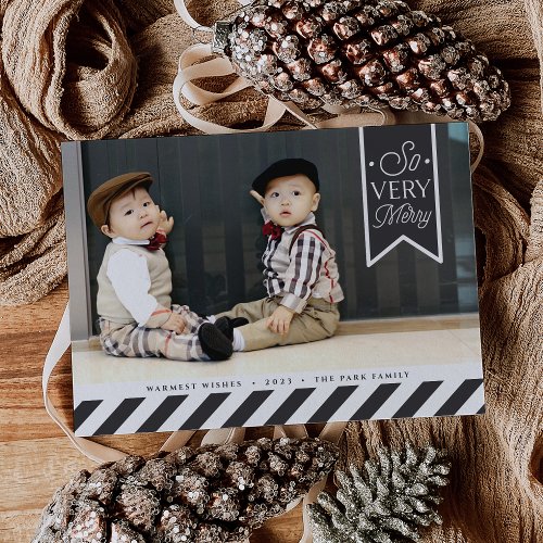 Candy Stripes  Very Merry Photo Holiday Card