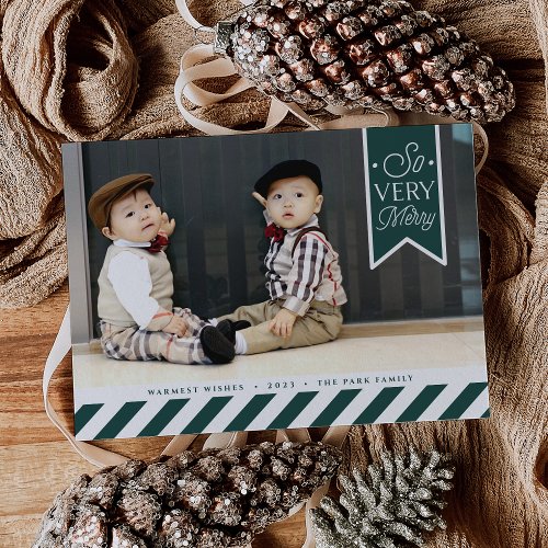 Candy Stripes  Very Merry Photo Holiday Card