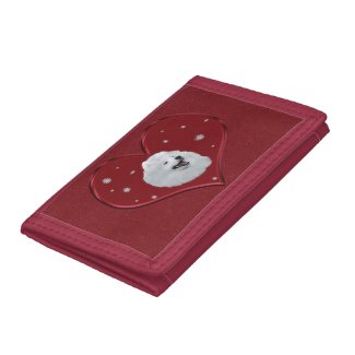 Candy Style Valentine Samoyed Tri-Fold Wallet